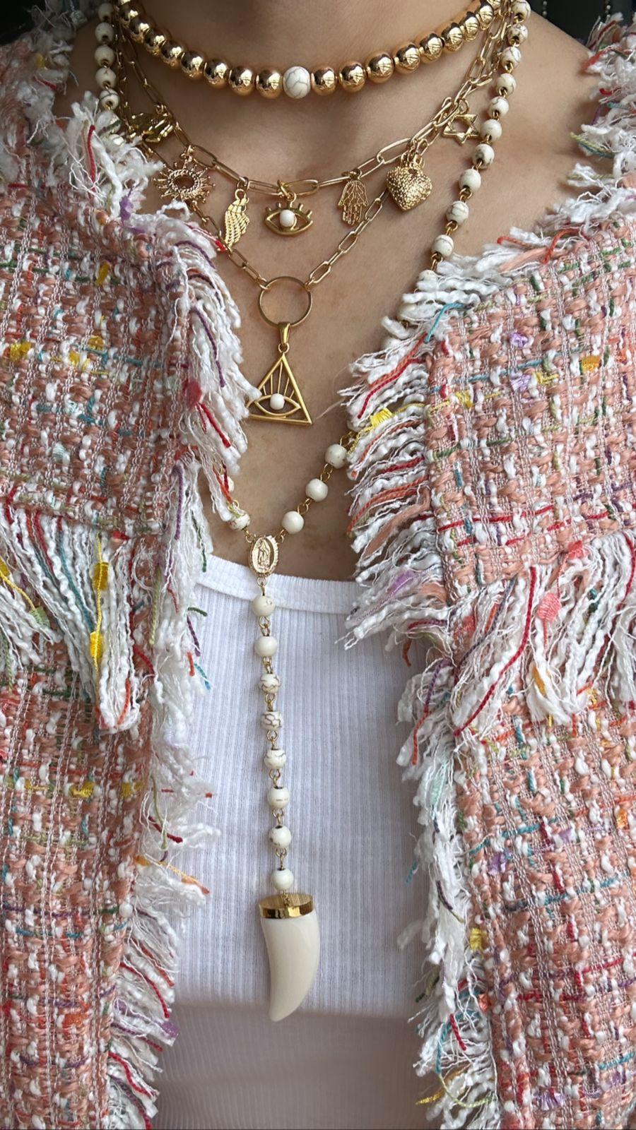 Collar Rosario beige