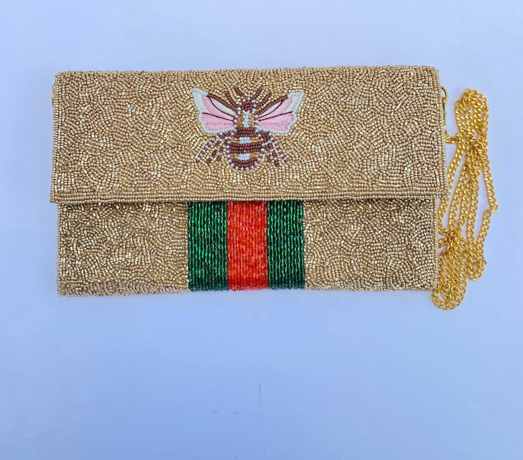 Bee Envelope Golden Clutch