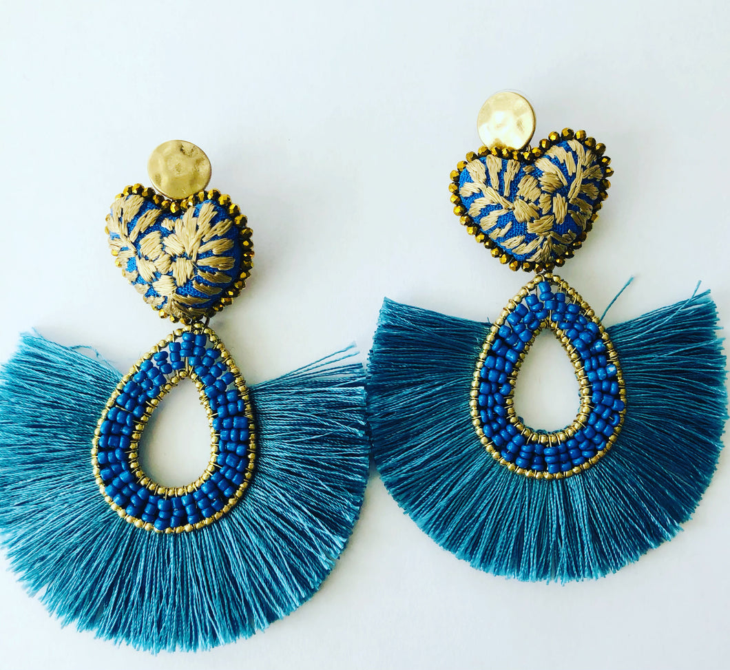 Blue heart with gold